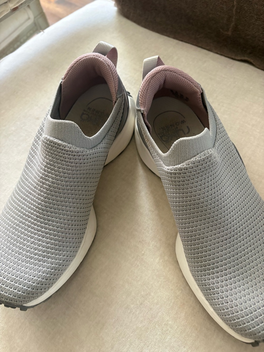 Ryka Women’s Slip-On Knit Sneakers - Light Gray
